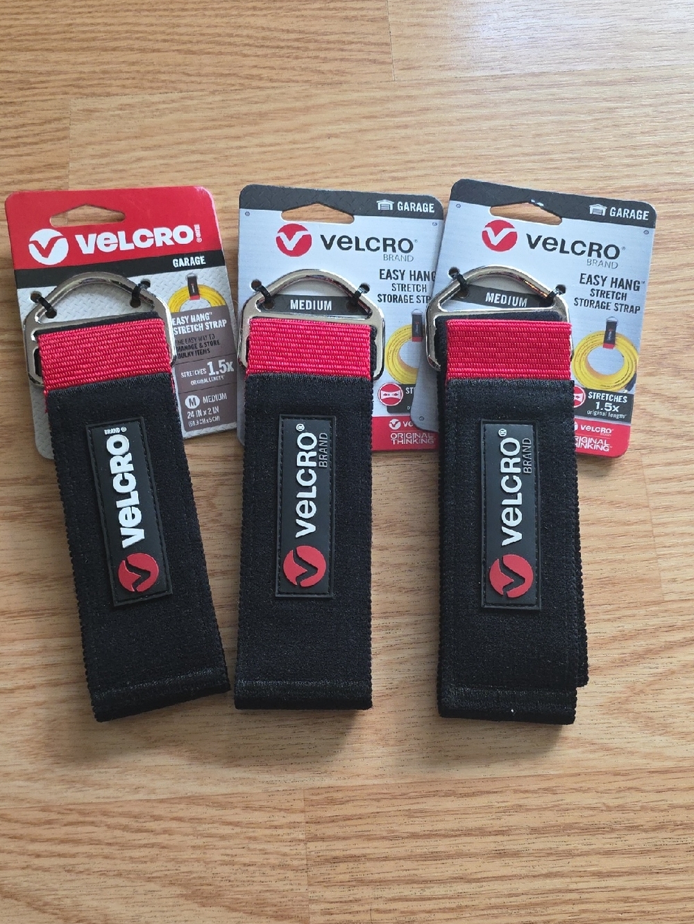 VELCRO 24 in. x 2 in. Stretch Storage Strap with Hook and Loop, Medium Black